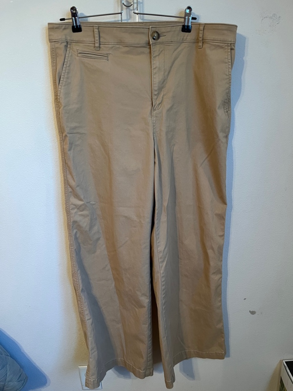 LOFT Wide-Leg Pants in Khaki